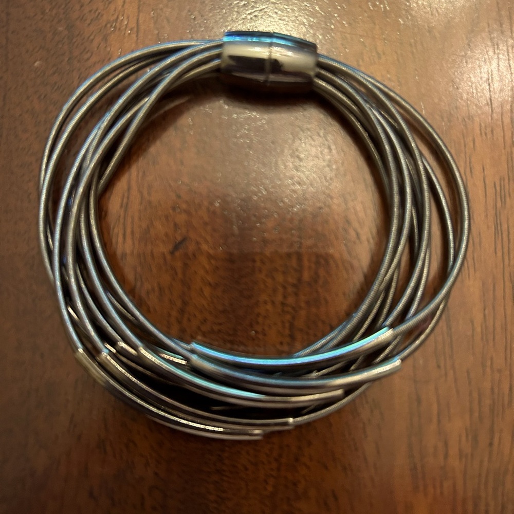 Silver string bracelet